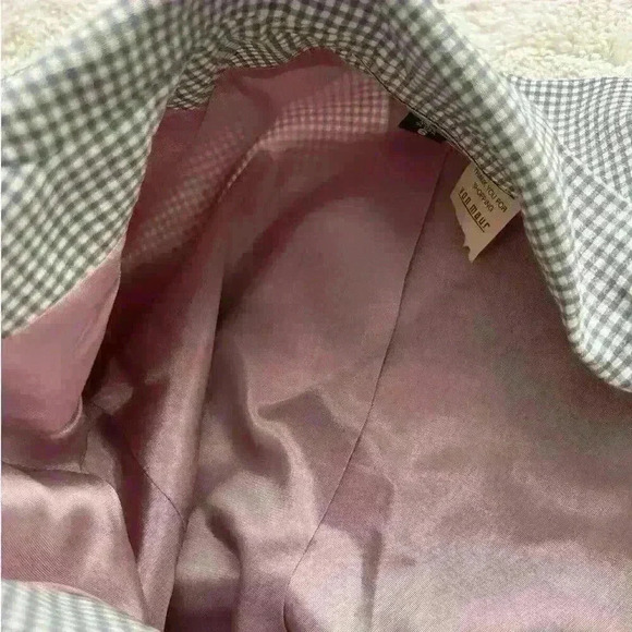 Nwt Vintage‎ Von Maur Barami Women’s Cropped Plaid Blazer Sz 6 In Blue/ Purple - Picture 4 of 5